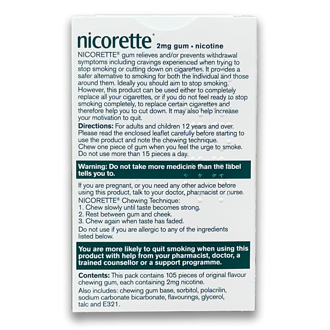 Nicorette gum (Nicotine).