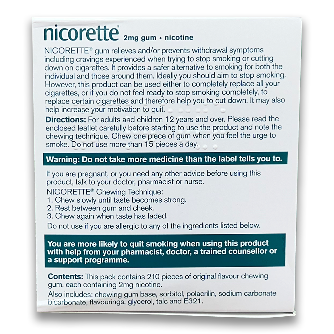 Nicorette gum (Nicotine).