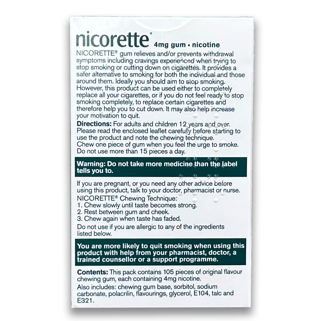 Nicorette gum (Nicotine).