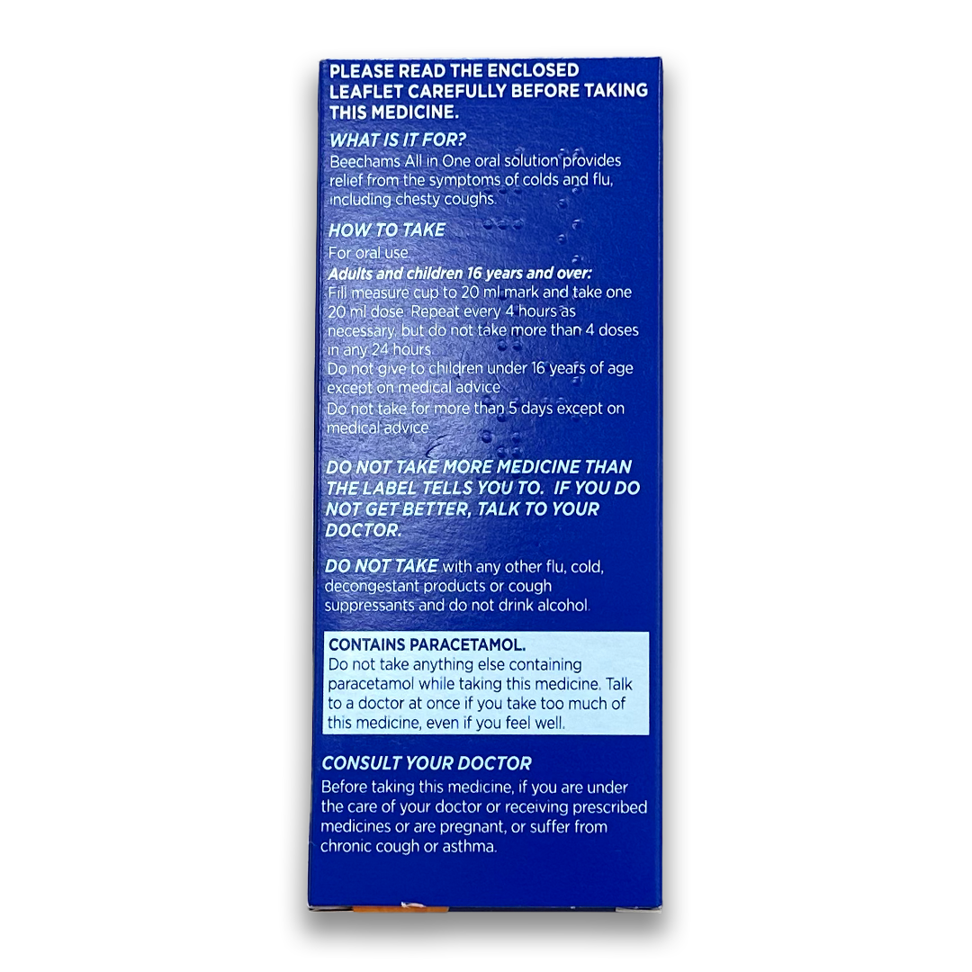 Beechams All-in-One Oral Solution.