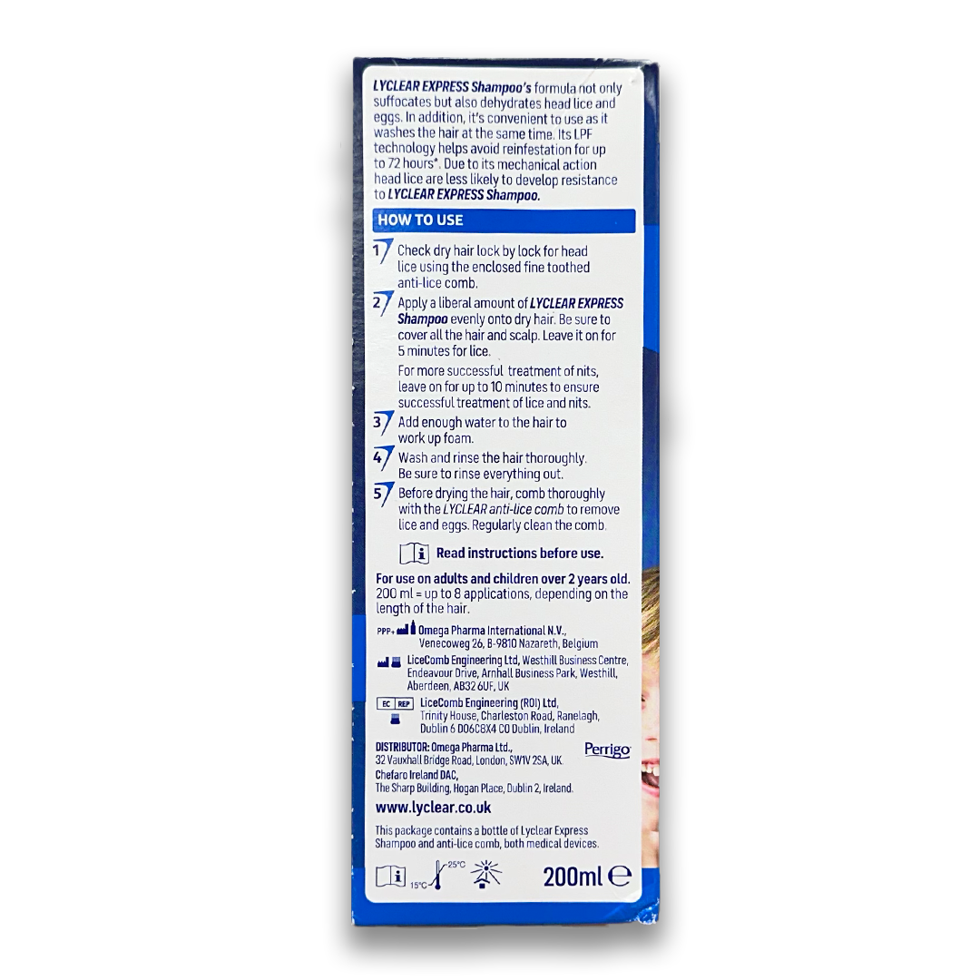 Lyclear Express Head Lice Shampoo.