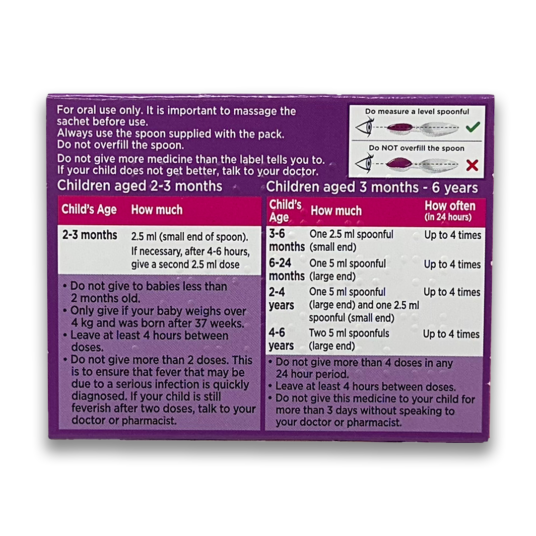 Calpol Infant Sugar Free Suspension Strawberry Flavour.