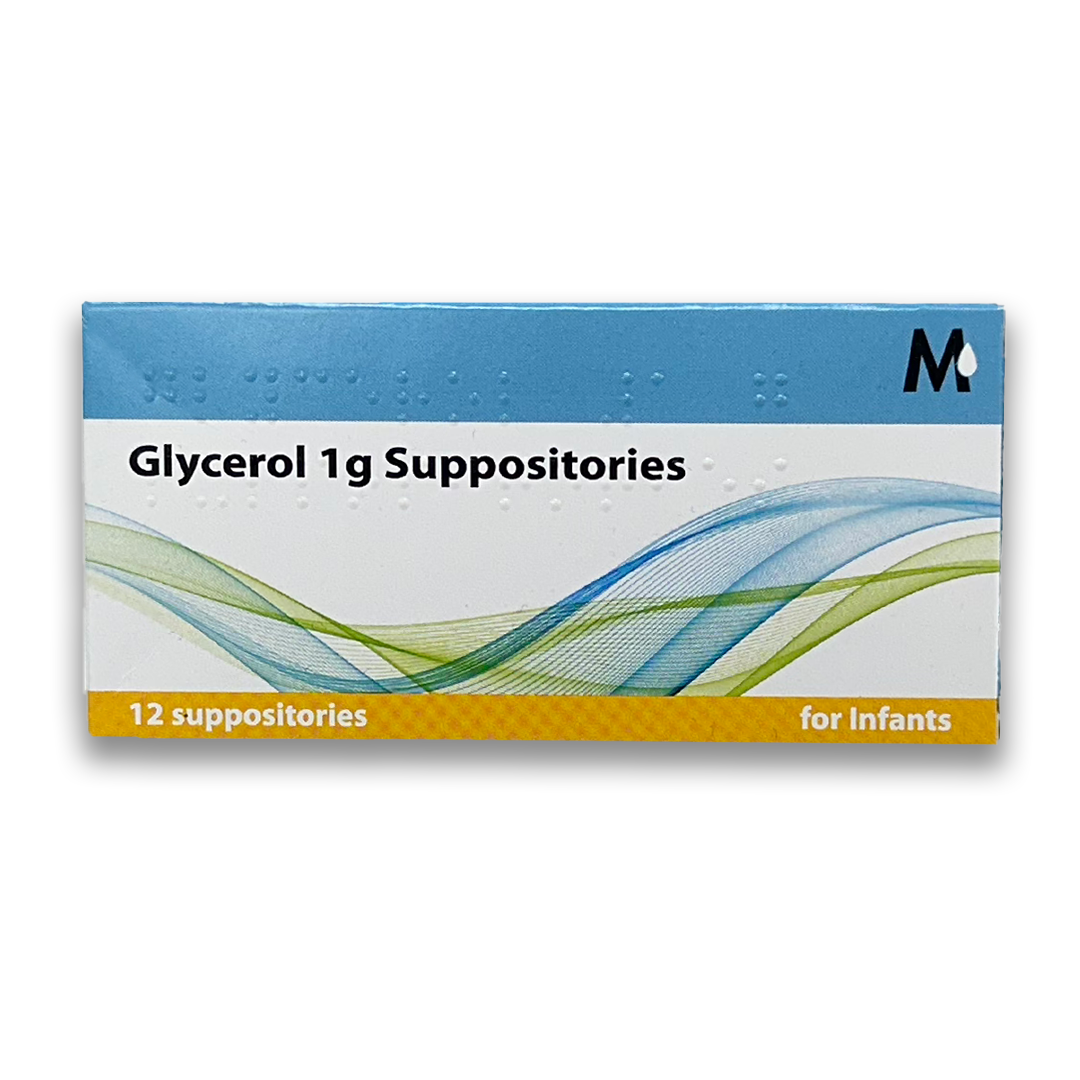 Glycerol 1g For Constipation Infant Size – 12 Suppositories (Brand May Vary).