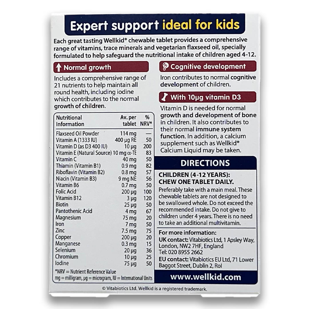 Wellkid Smart Chewable 4-12 years.
