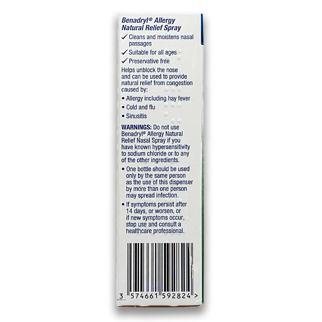 Benadryl Allergy Natural Relief Nasal Spray.