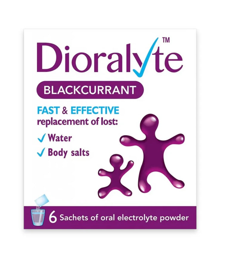 Dioralyte Blackcurrant Sachets.