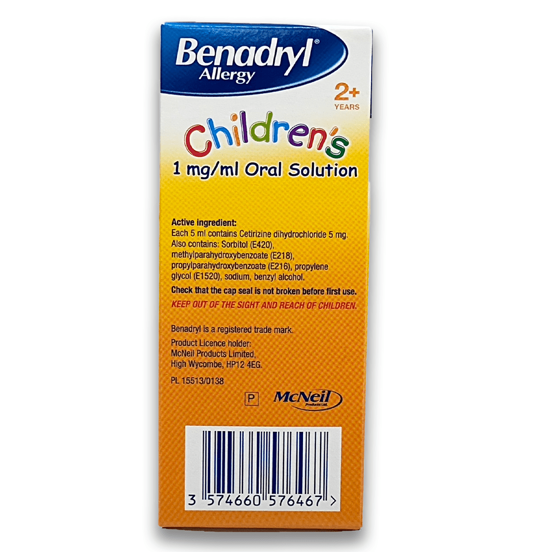 Benadryl Allergy Children's 1mg/ml Oral Solution - Rightangled