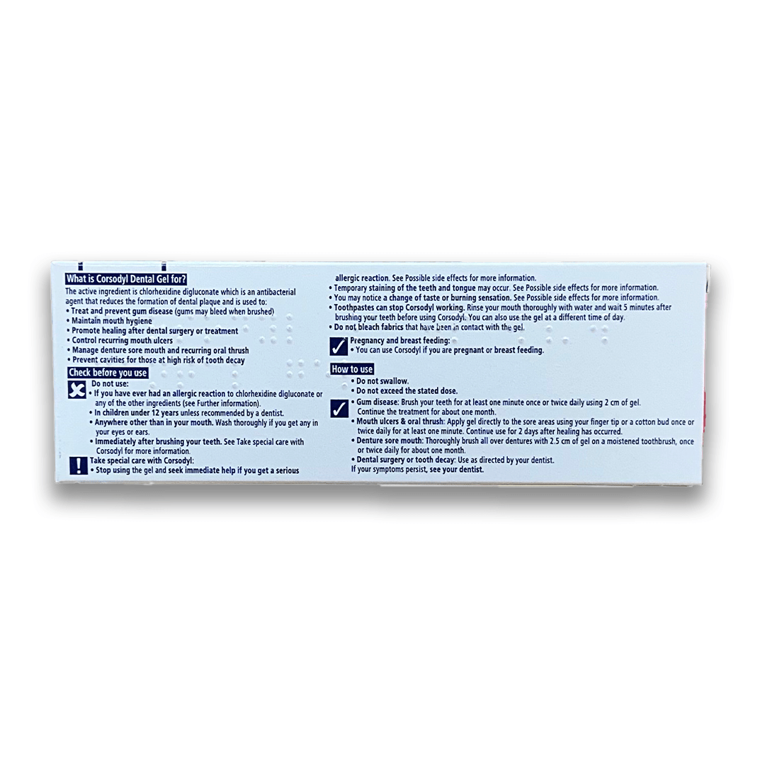 Corsodyl 1% Dental Gel - Rightangled
