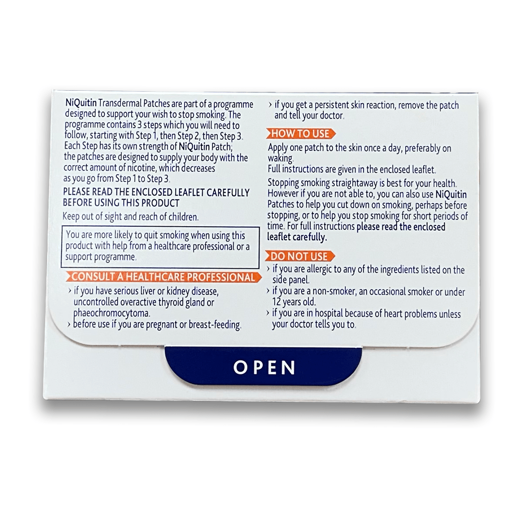 NiQuitin Transdermal Nicotine Patches - Rightangled
