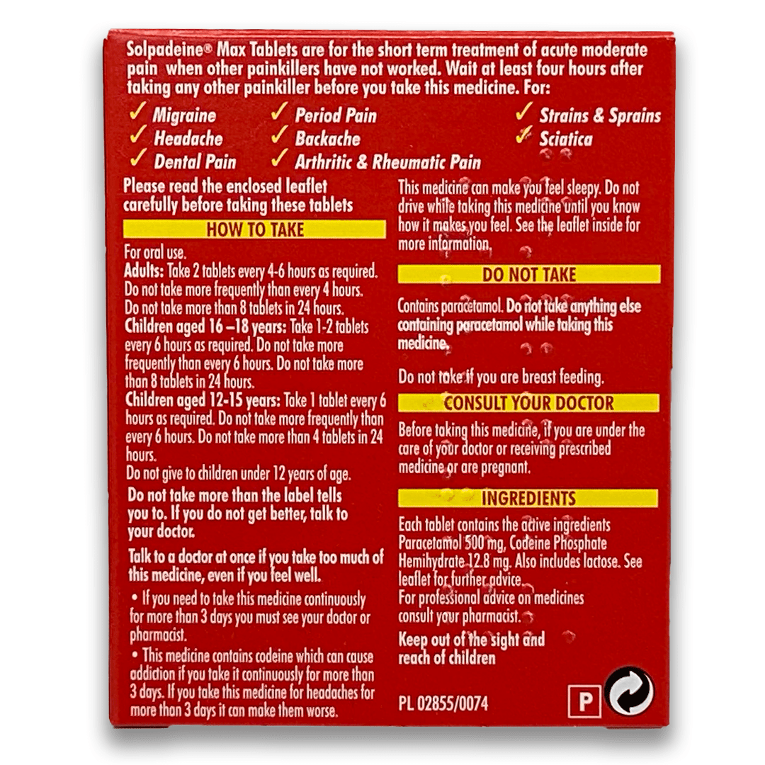 Solpadeine max 24 tablets - Rightangled