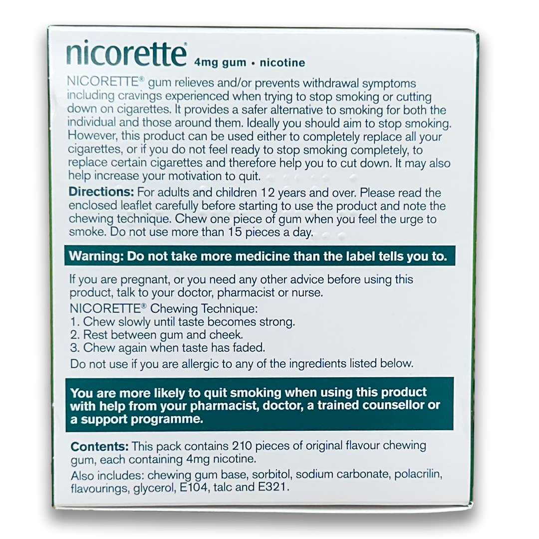 Nicorette gum (Nicotine)
