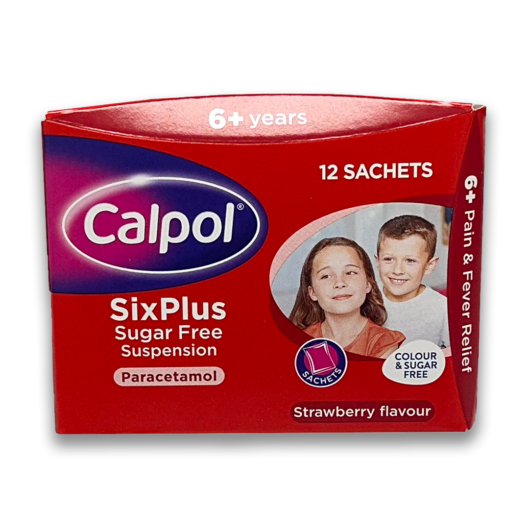 Calpol SixPlus Suspension sans sucre saveur fraise