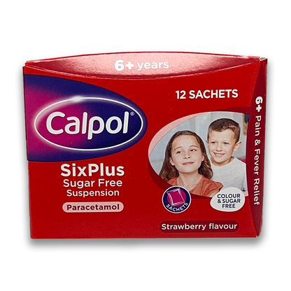 Calpol SixPlus Suspension sans sucre saveur fraise