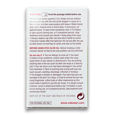 Otex Olive Oil Ear Drops - Rightangled