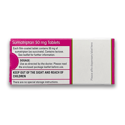 Sumatriptan 50mg Tablets - Rightangled